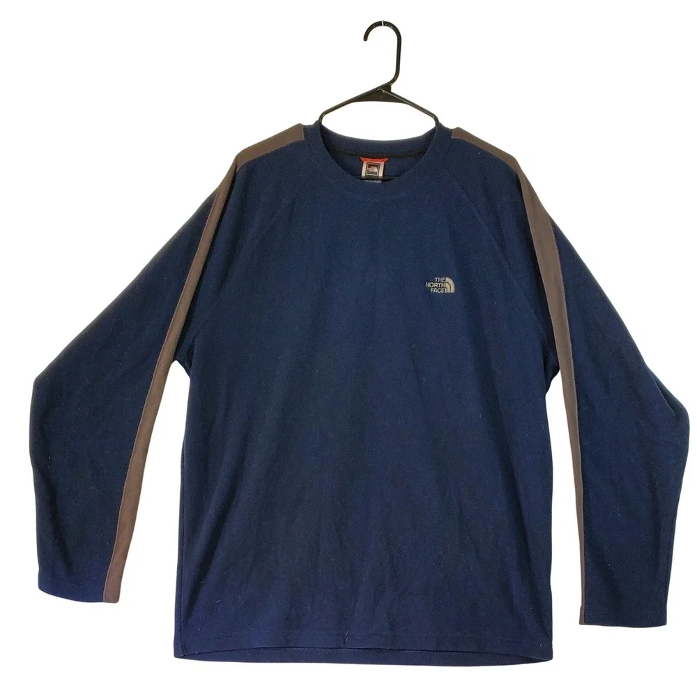 The North Face Mens Navy Blue Fleece Long Sleeve Sweatshirt Outdoor Size‎ XL